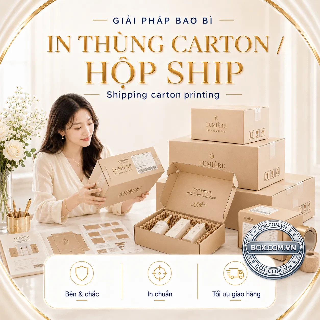 In thùng carton / hộp ship