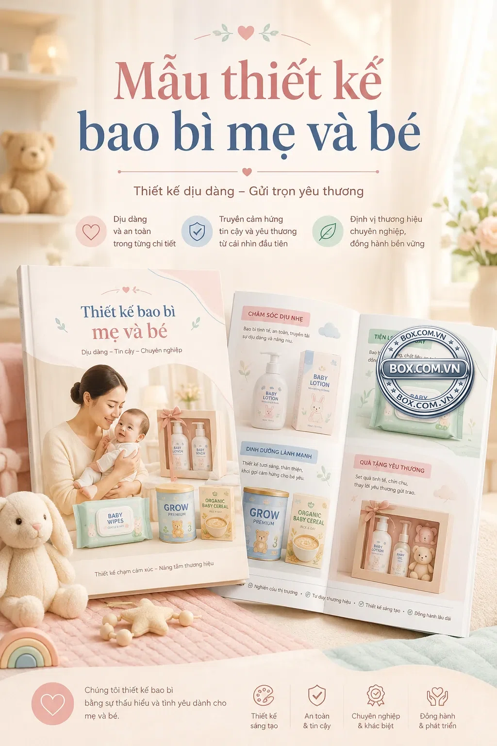 Mẫu thiết kế bao bì mẹ và bé