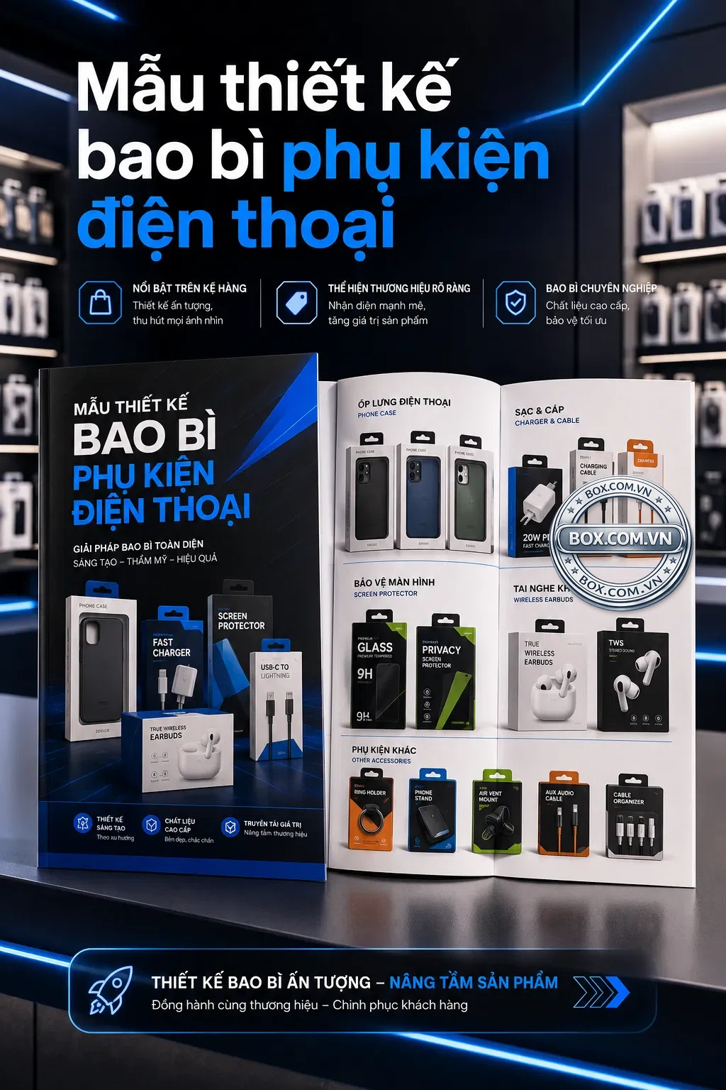 Mẫu thiết kế bao bì phụ kiện điện thoại