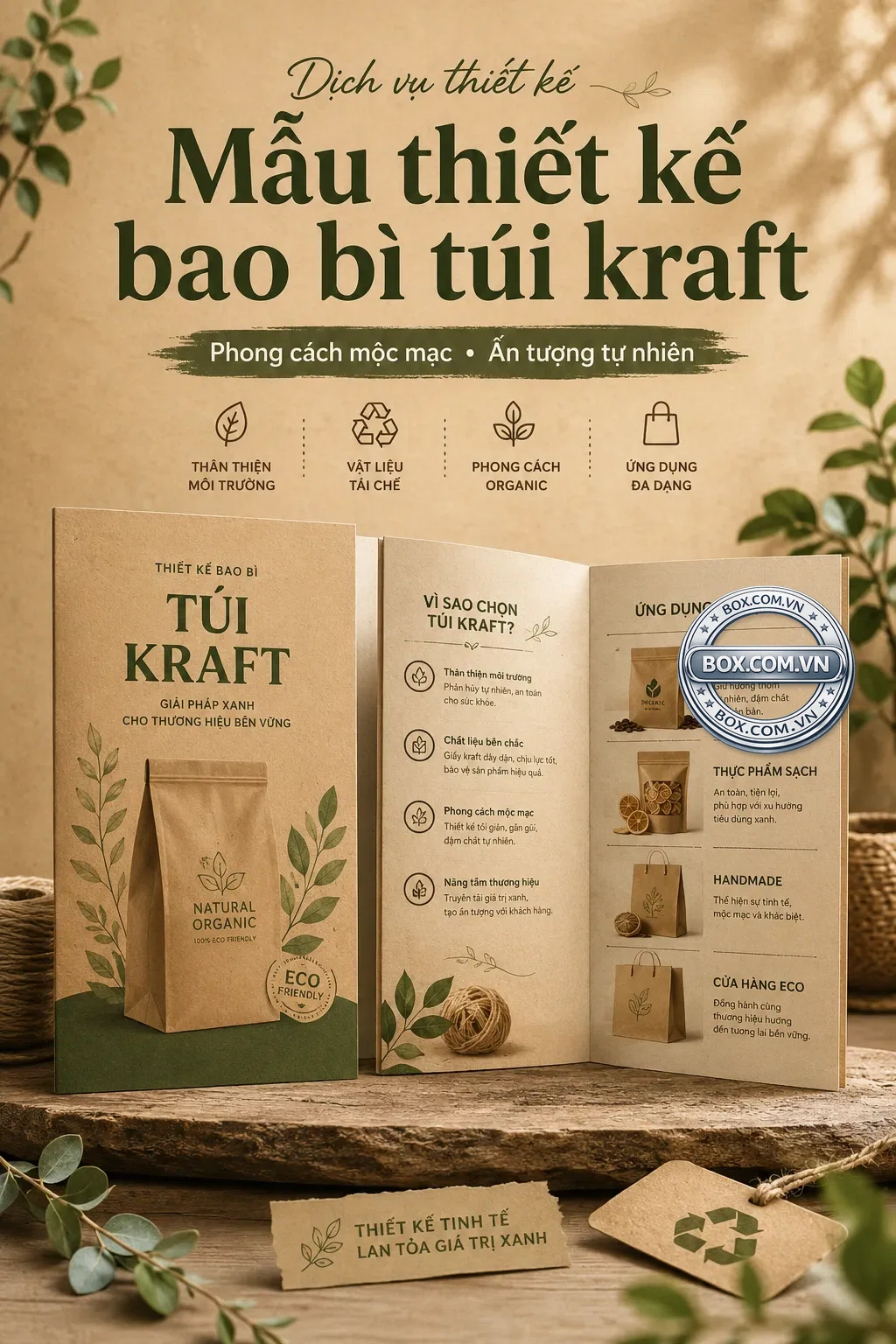 Mẫu thiết kế bao bì túi kraft