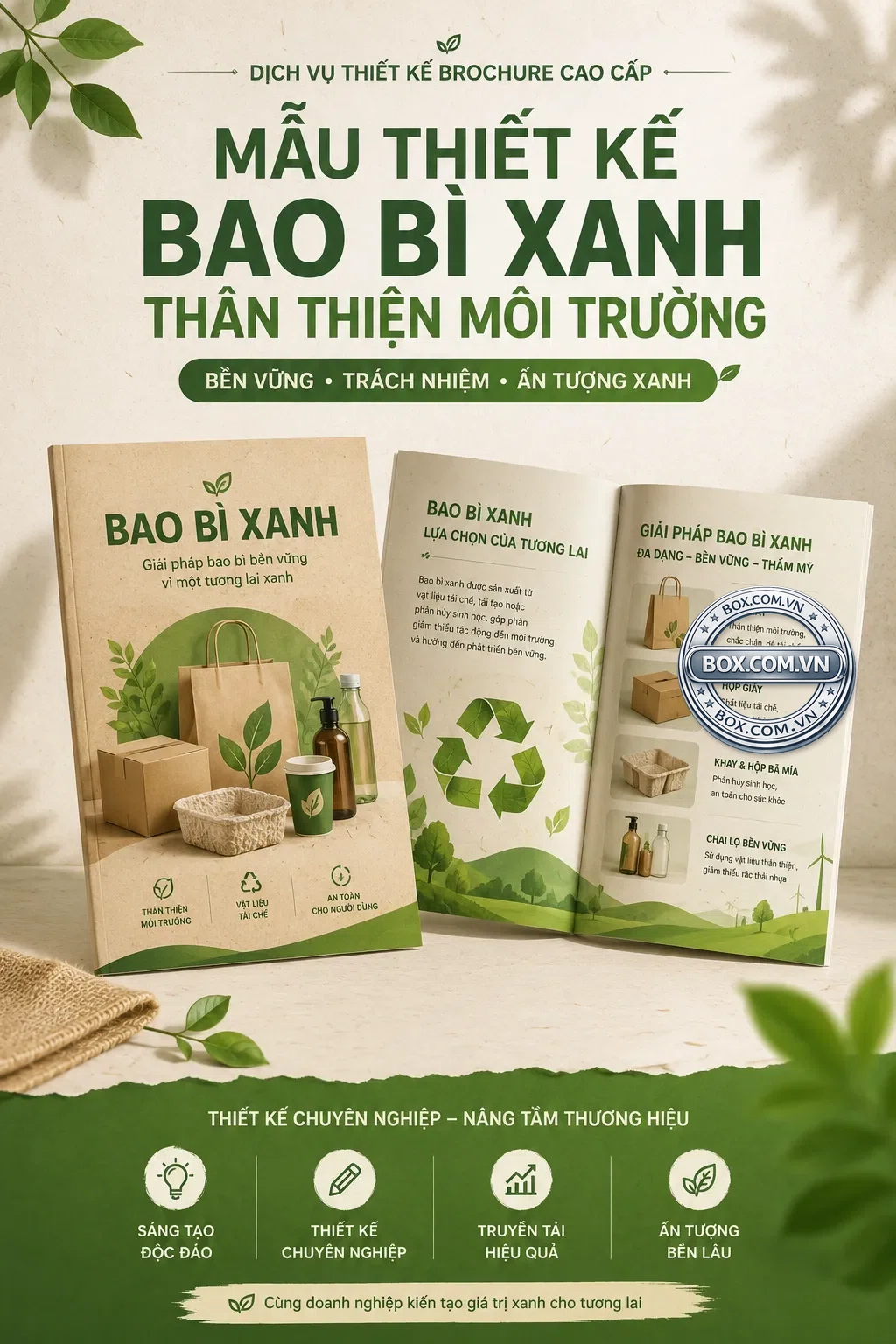 Mẫu thiết kế bao bì xanh thân thiện môi trường