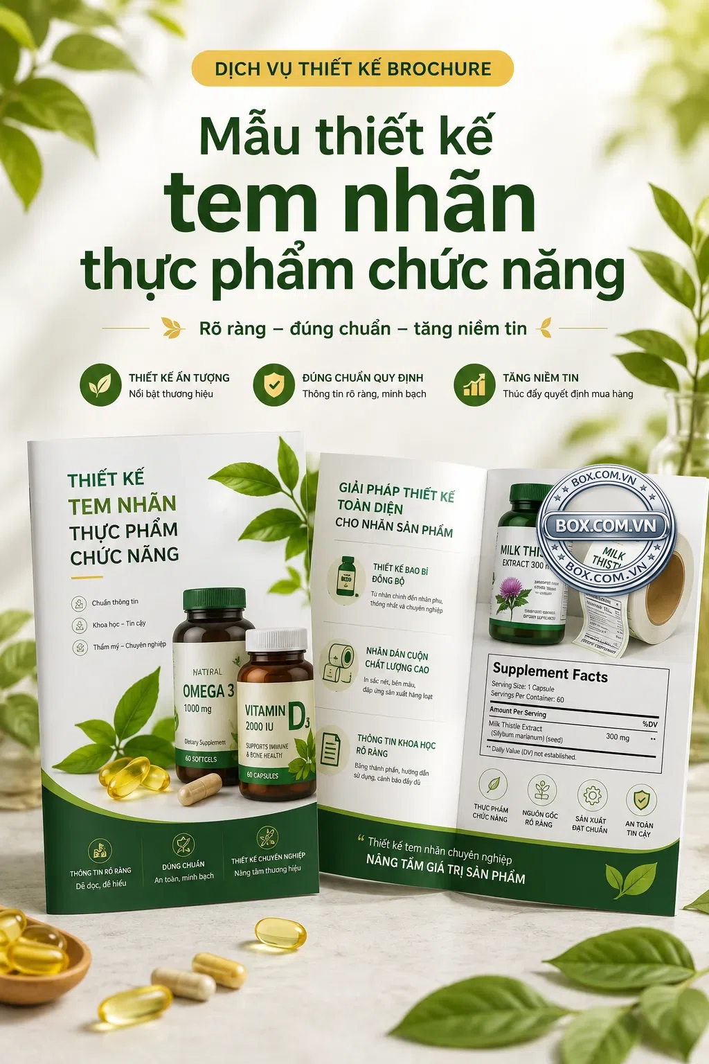Mẫu thiết kế tem nhãn thực phẩm chức năng