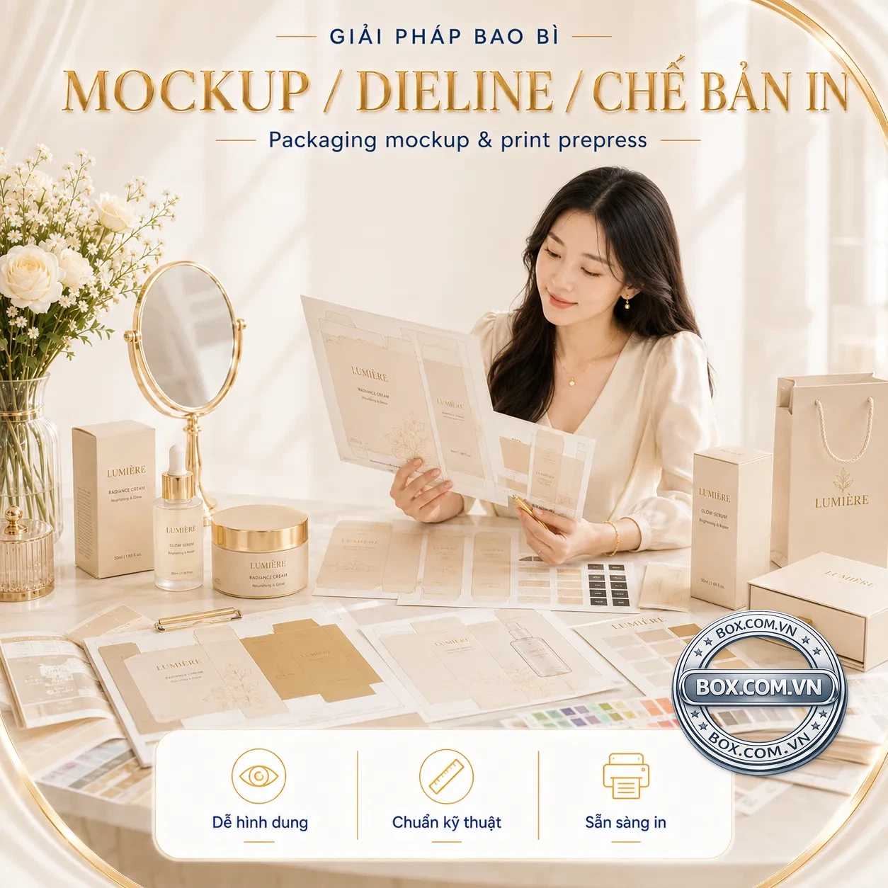 Mockup dieline / chế bản in